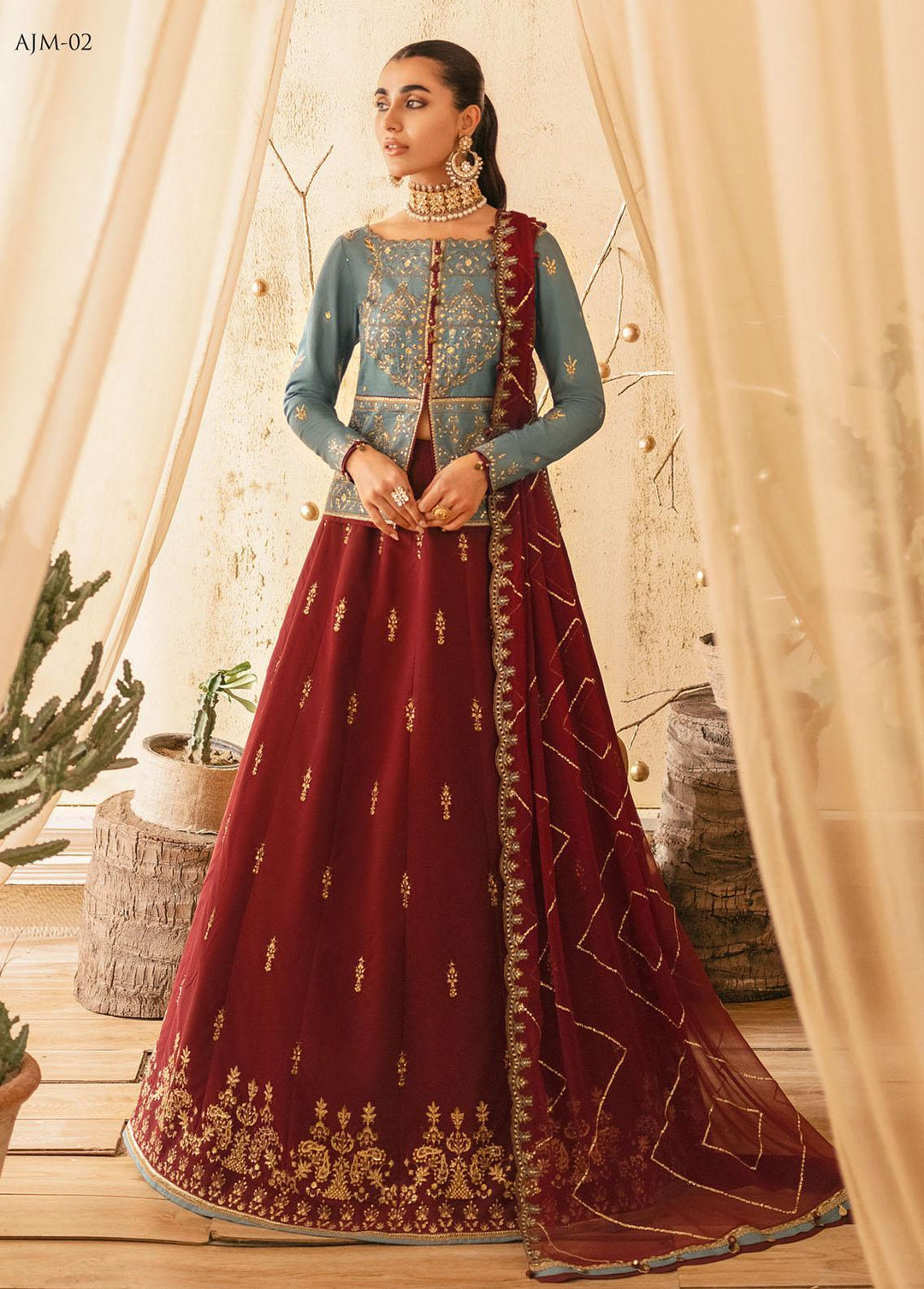 Mehr-o-Maah by Asim Jofa Embroidered Suits Unstitched 3 Piece AJ23MM AJM-02 - Luxury Festive Collection