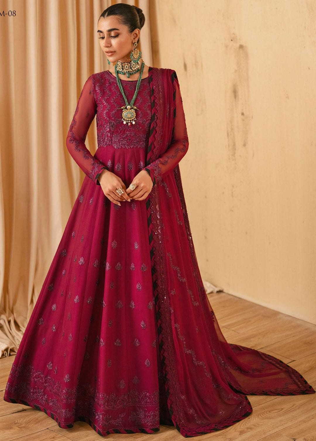 Mehr-o-Maah by Asim Jofa Embroidered Suits Unstitched 3 Piece AJ23MM AJM-08 - Luxury Festive Collection