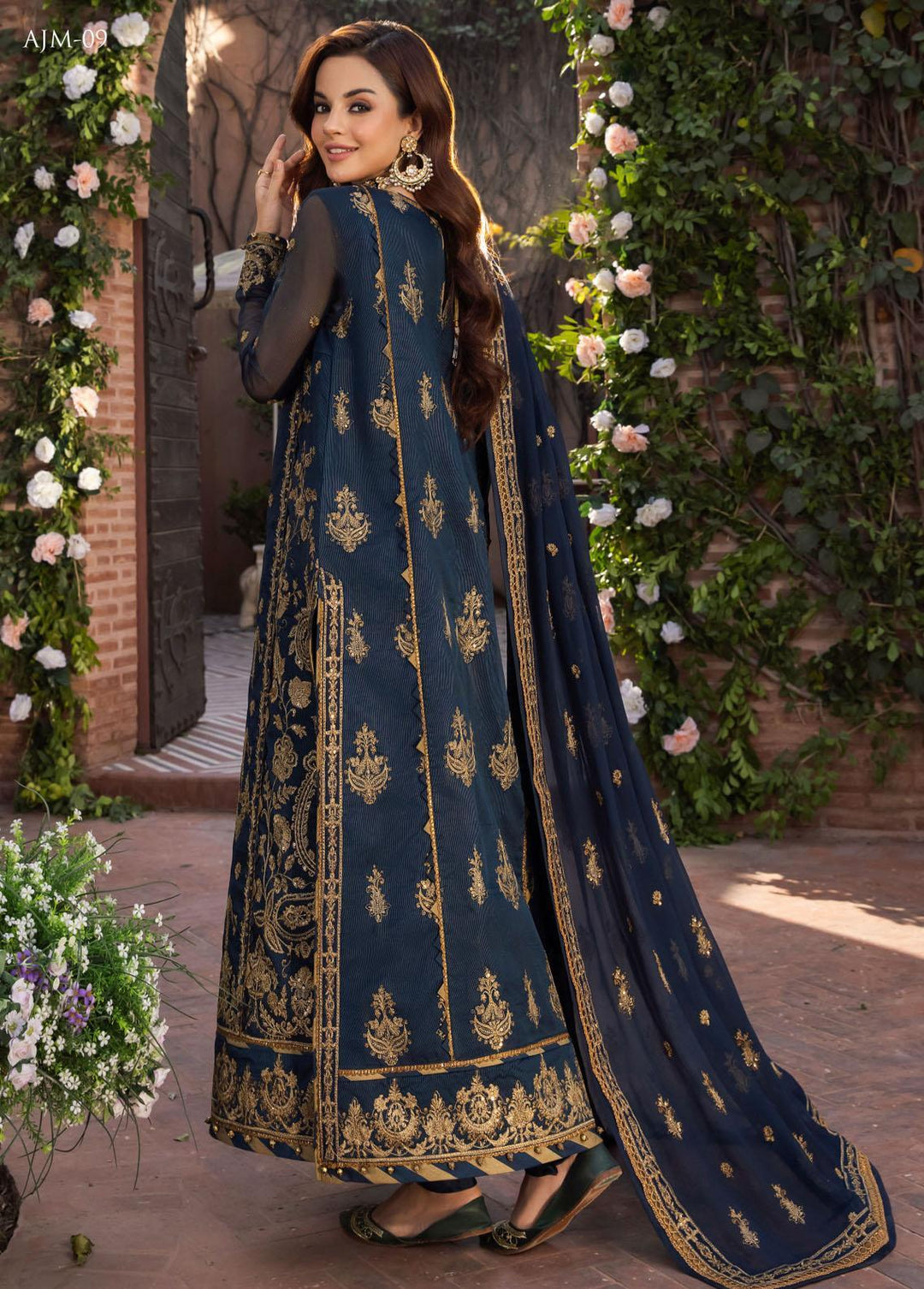 Mehr-o-Maah by Asim Jofa Embroidered Suits Unstitched 3 Piece AJ23MM AJM-09 - Luxury Festive Collection