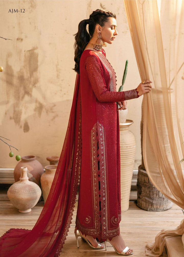 Mehr-o-Maah by Asim Jofa Embroidered Suits Unstitched 3 Piece AJ23MM AJM-12 - Luxury Festive Collection