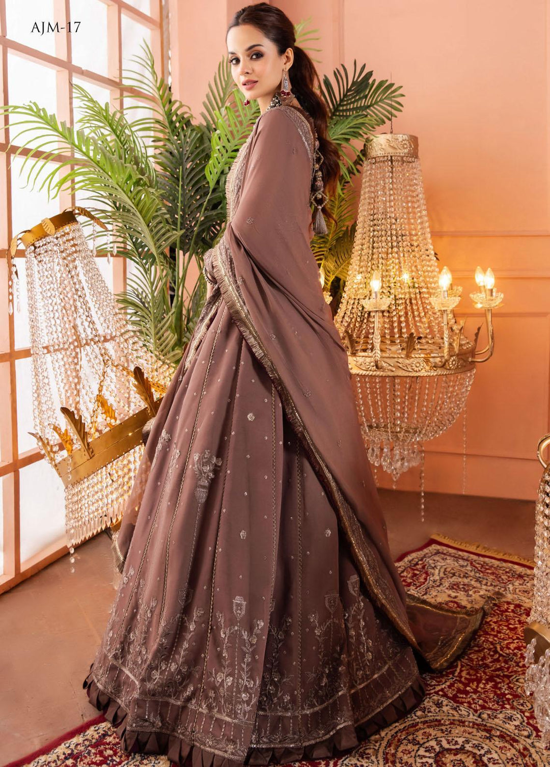 Mehr-o-Maah by Asim Jofa Embroidered Suits Unstitched 3 Piece AJ23MM AJM-17 - Luxury Festive Collection