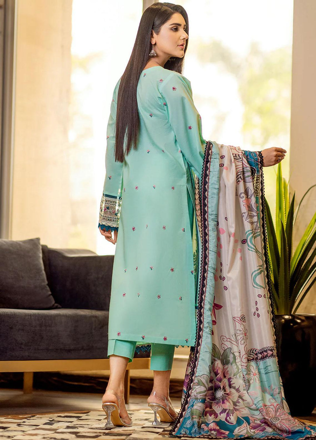 Mehr O Mah By Bin Ilyas Embroidered Lawn Suits Unstitched 3 Piece BI23MM 1811-A - Summer Collection