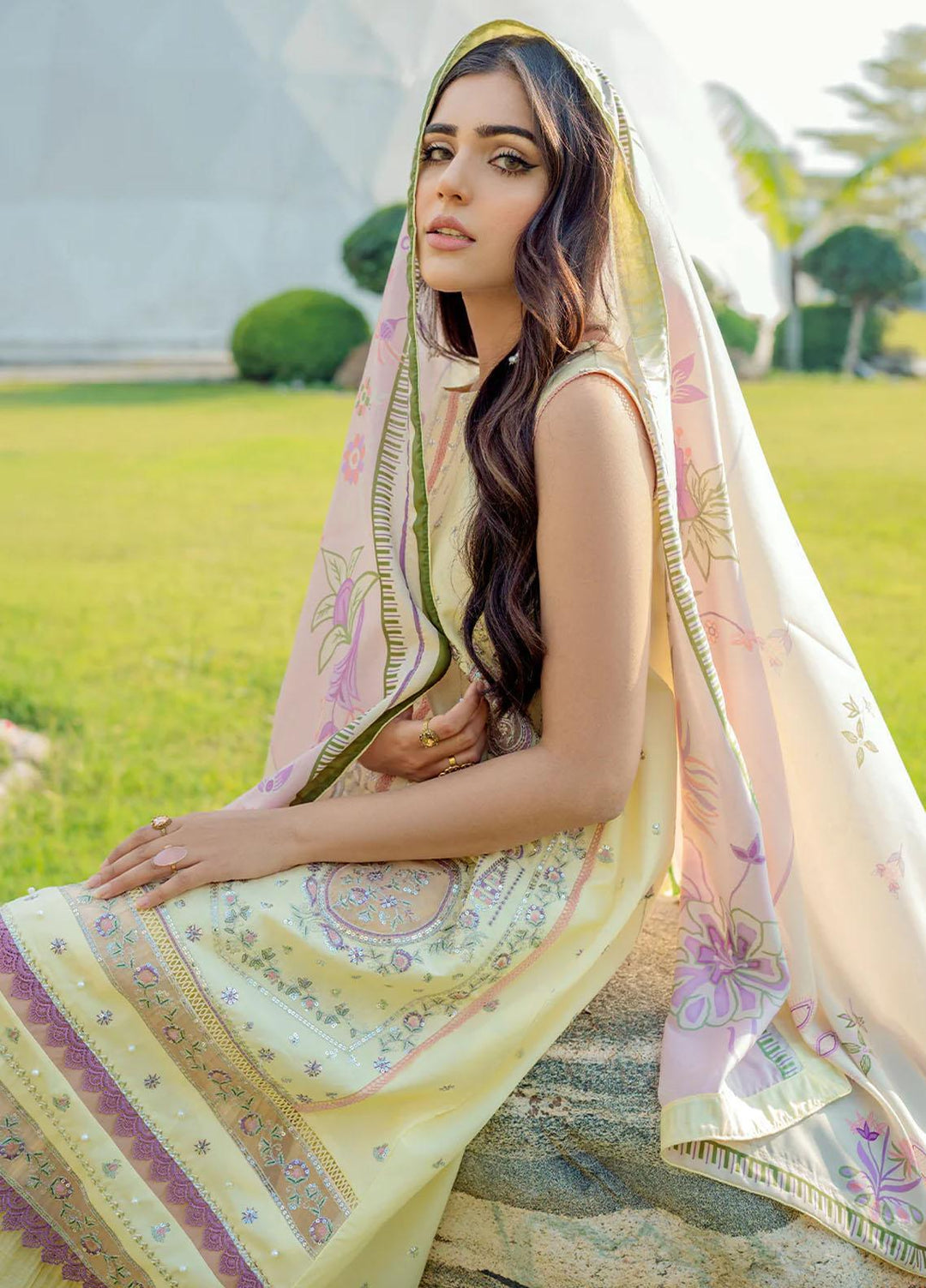 Mehr O Mah By Bin Ilyas Embroidered Lawn Suits Unstitched 3 Piece BI23MM 1812-B - Summer Collection