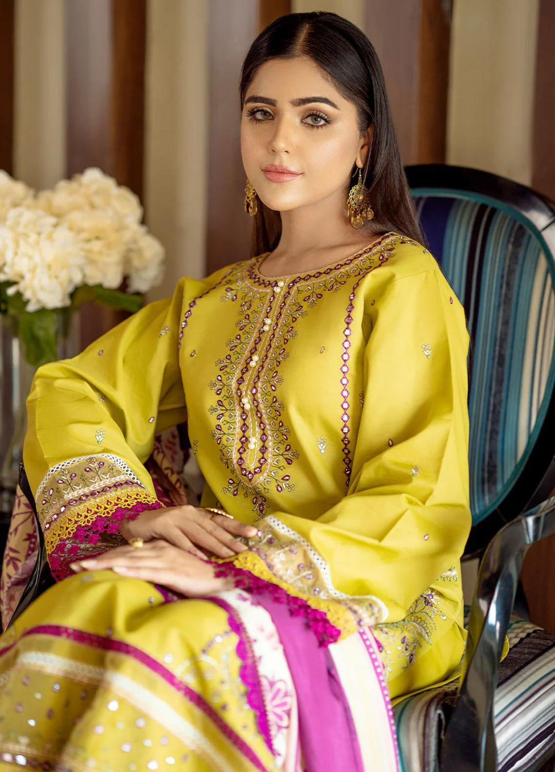 Mehr O Mah By Bin Ilyas Embroidered Lawn Suits Unstitched 3 Piece BI23MM 1814-A - Summer Collection