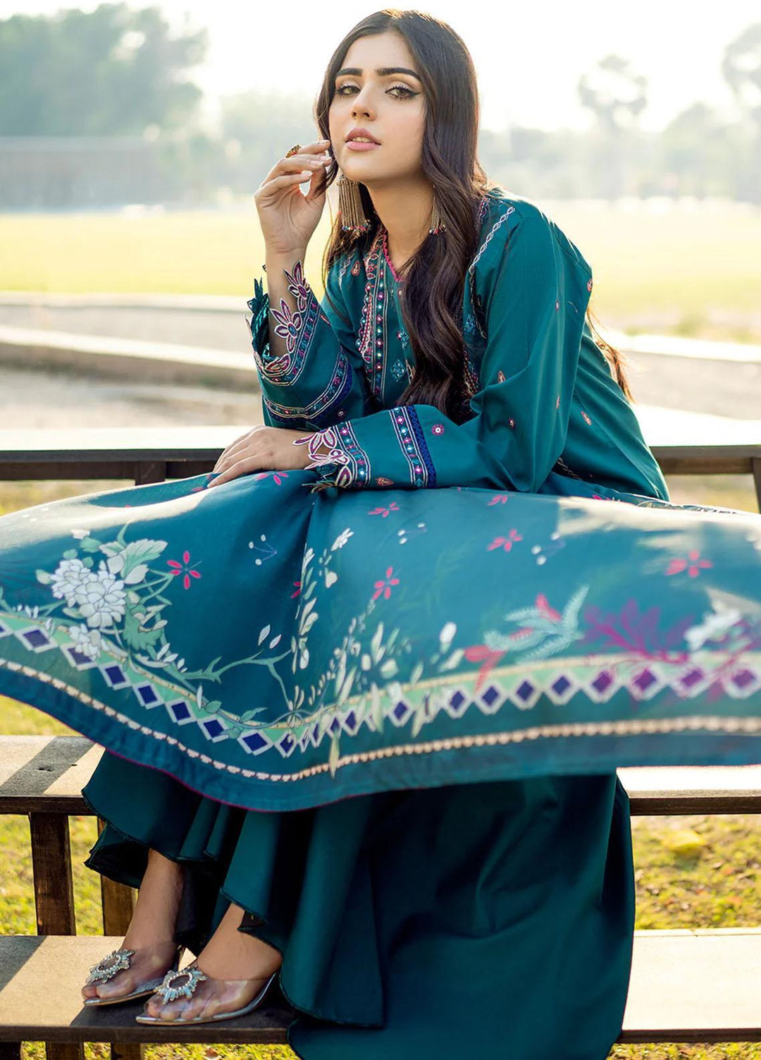 Mehr O Mah By Bin Ilyas Embroidered Lawn Suits Unstitched 3 Piece BI23MM 1816-A - Summer Collection