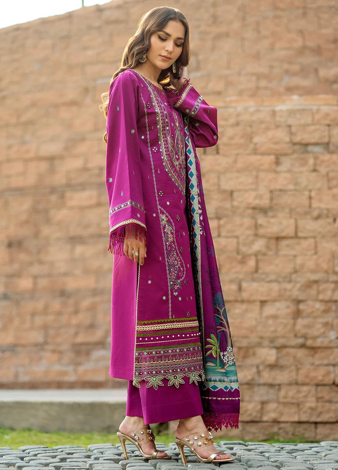 Mehr O Mah By Bin Ilyas Embroidered Lawn Suits Unstitched 3 Piece BI23MM 1816-B - Summer Collection