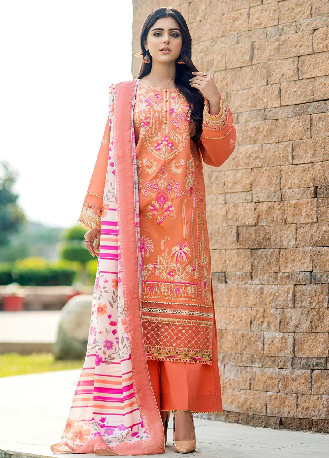 Mehr O Mah By Bin Ilyas Embroidered Lawn Suits Unstitched 3 Piece BI23MM 1817-A - Summer Collection