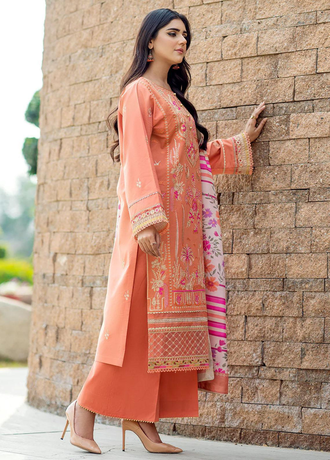 Mehr O Mah By Bin Ilyas Embroidered Lawn Suits Unstitched 3 Piece BI23MM 1817-A - Summer Collection