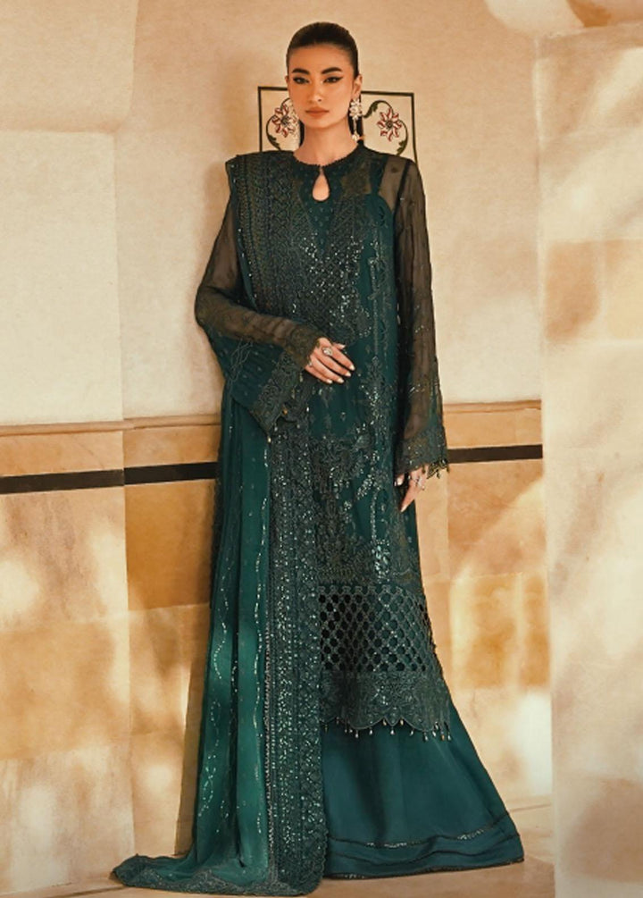 Mehr-un-Nissa By Florent Embroidered Chiffon Suits Unstitched 4 Piece FL23MN FL-1 - Wedding Collection