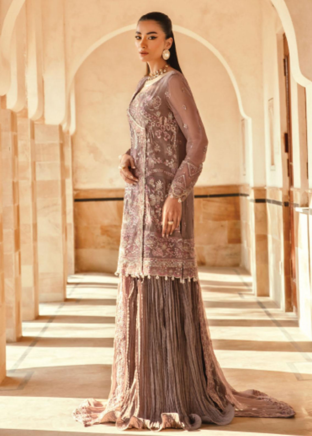 Mehr-un-Nissa By Florent Embroidered Chiffon Suits Unstitched 4 Piece FL23MN FL-2 - Wedding Collection