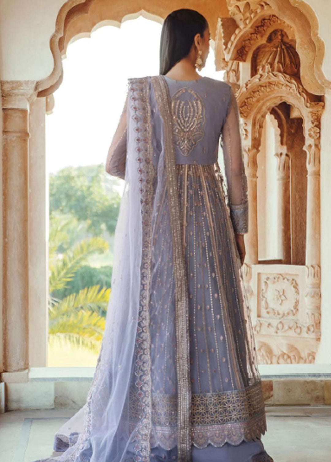 Mehr-un-Nissa By Florent Embroidered Net Suits Unstitched 4 Piece FL23MN FL-3 - Wedding Collection