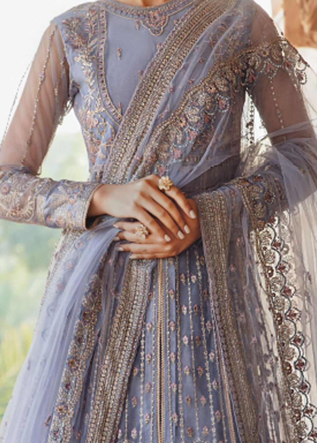 Mehr-un-Nissa By Florent Embroidered Net Suits Unstitched 4 Piece FL23MN FL-3 - Wedding Collection