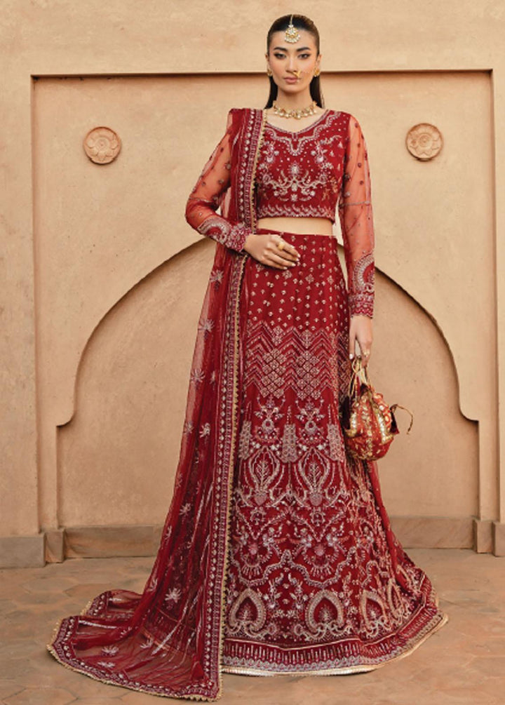 Mehr-un-Nissa By Florent Embroidered Net Suits Unstitched 4 Piece FL23MN FL-4 - Wedding Collection