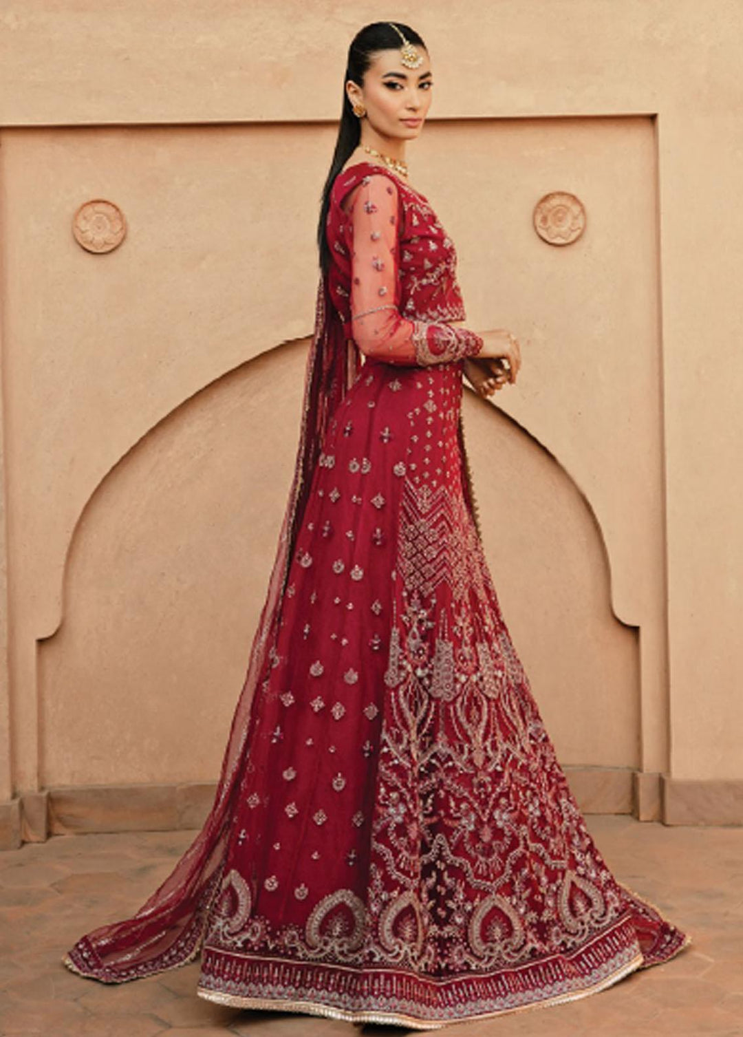 Mehr-un-Nissa By Florent Embroidered Net Suits Unstitched 4 Piece FL23MN FL-4 - Wedding Collection