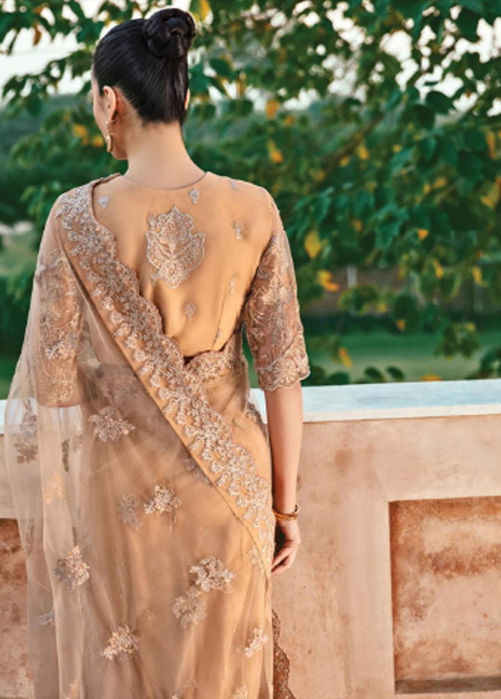 Mehr-un-Nissa By Florent Embroidered Net  Unstitched Saree FL23MN FL-7 - Wedding Collection