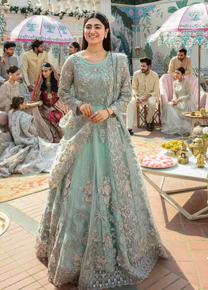 Mehram By Serene Embroidered Net Suits Unstitched 3 Piece SP23M SB-09 Arwah - Premium Collection