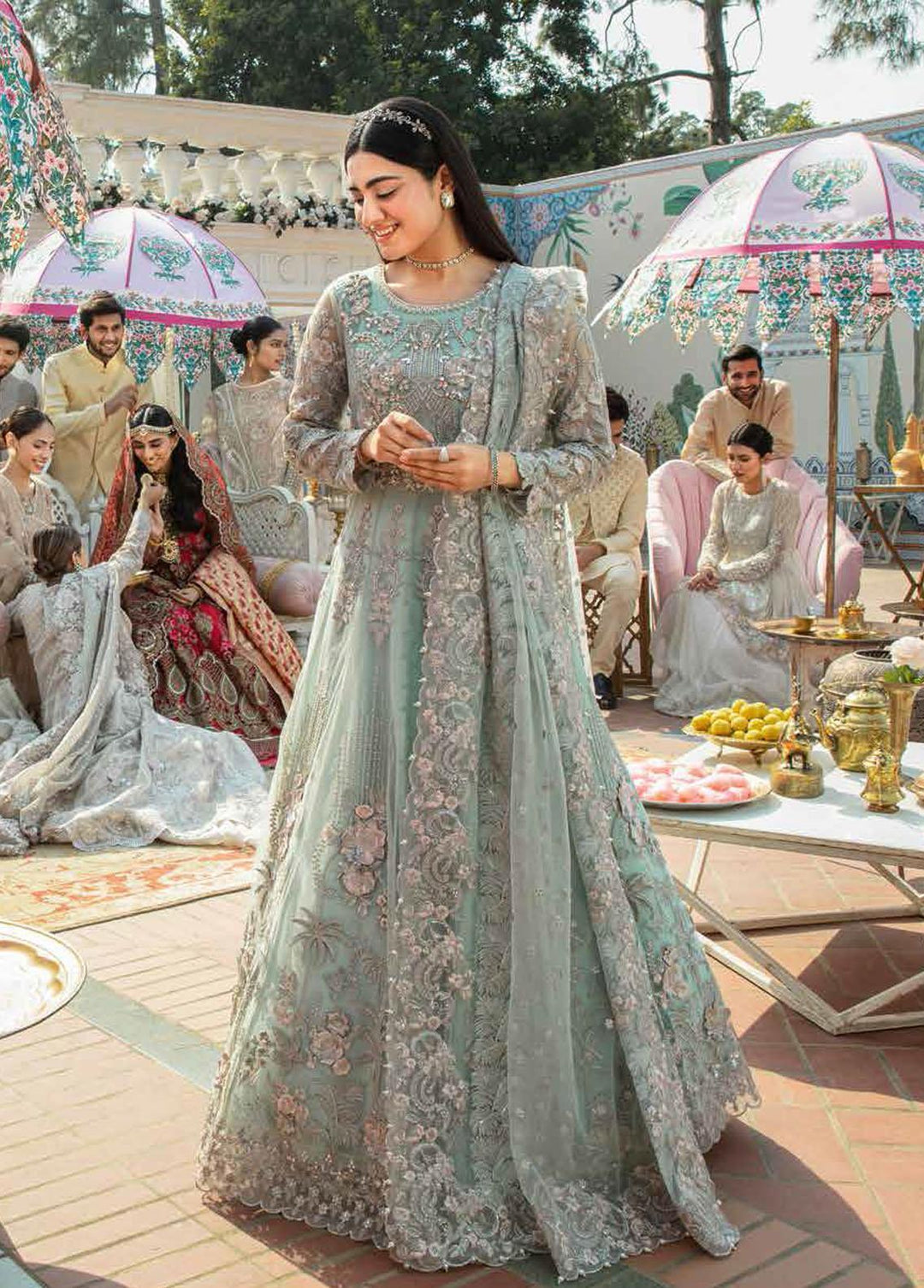 Mehram By Serene Embroidered Net Suits Unstitched 3 Piece SP23M SB-09 Arwah - Premium Collection