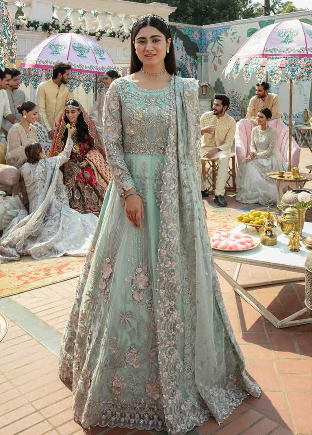 Mehram By Serene Embroidered Net Suits Unstitched 3 Piece SP23M SB-09 Arwah - Premium Collection