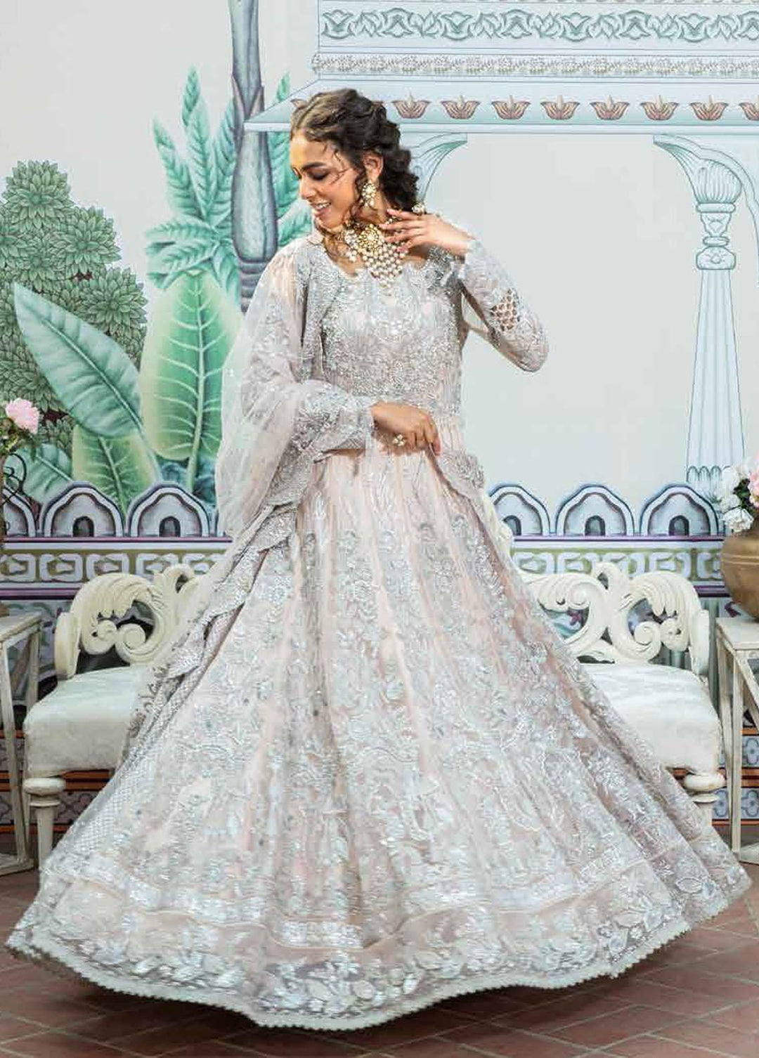 Mehram By Serene Embroidered Net Suits Unstitched 3 Piece SP23M SB-10 Fakhta - Premium Collection