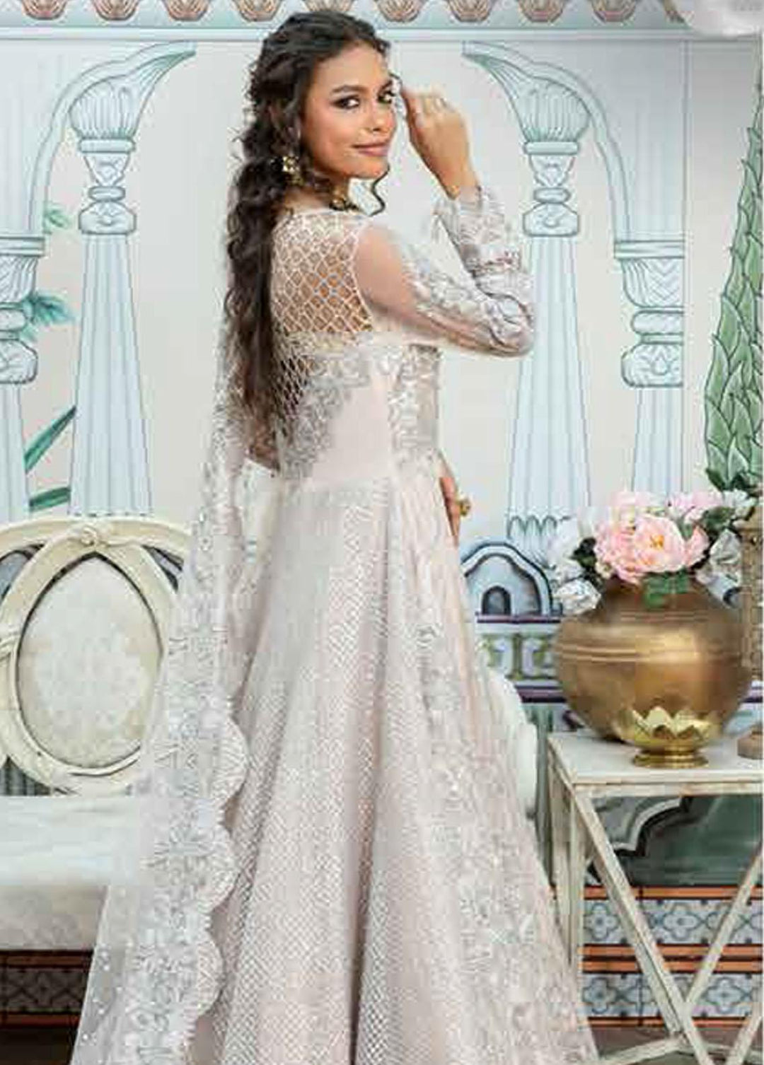 Mehram By Serene Embroidered Net Suits Unstitched 3 Piece SP23M SB-10 Fakhta - Premium Collection
