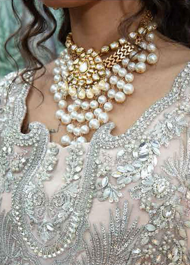 Mehram By Serene Embroidered Net Suits Unstitched 3 Piece SP23M SB-10 Fakhta - Premium Collection