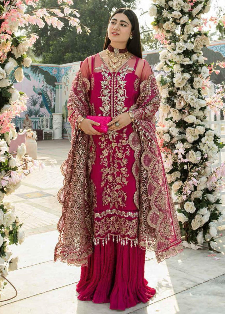 Mehram By Serene Embroidered Net Suits Unstitched 3 Piece SP23M SB-11 Justajoo - Premium Collection