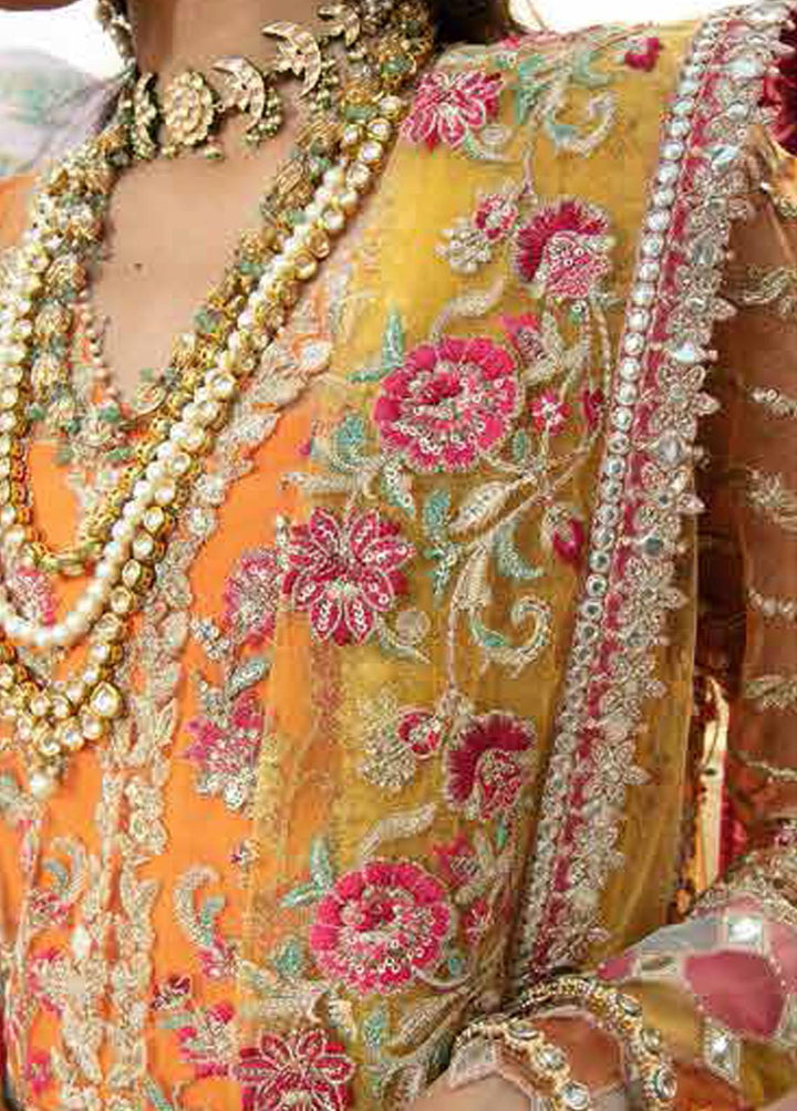 Mehram By Serene Embroidered Net Suits Unstitched 3 Piece SP23M SB-12 Qurbat - Premium Collection