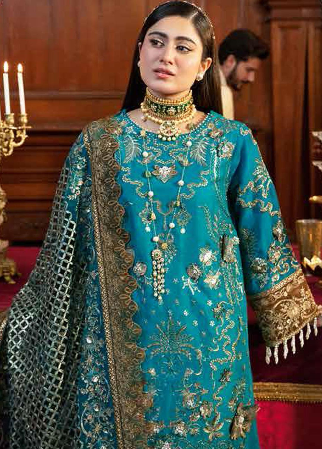 Mehram By Serene Embroidered Silk Suits Unstitched 3 Piece SP23M SB-14 Najat - Premium Collection