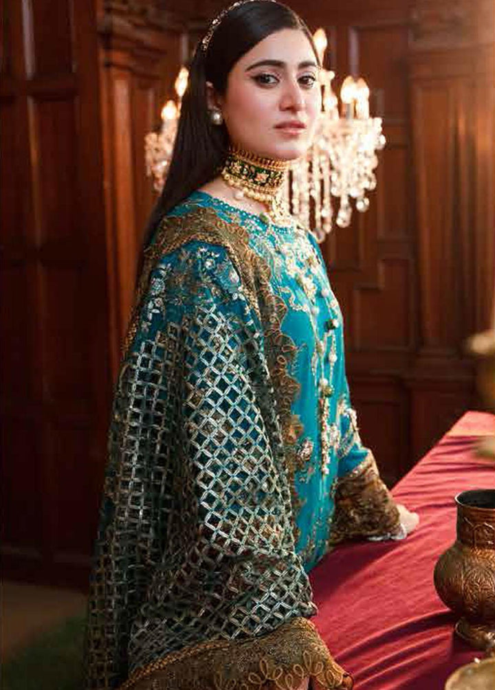 Mehram By Serene Embroidered Silk Suits Unstitched 3 Piece SP23M SB-14 Najat - Premium Collection