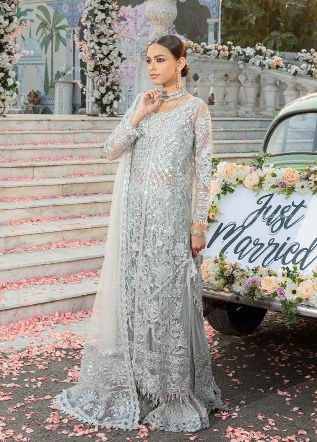 Mehram By Serene Embroidered Net Suits Unstitched 3 Piece SP23M SB-15 Fanna - Premium Collection