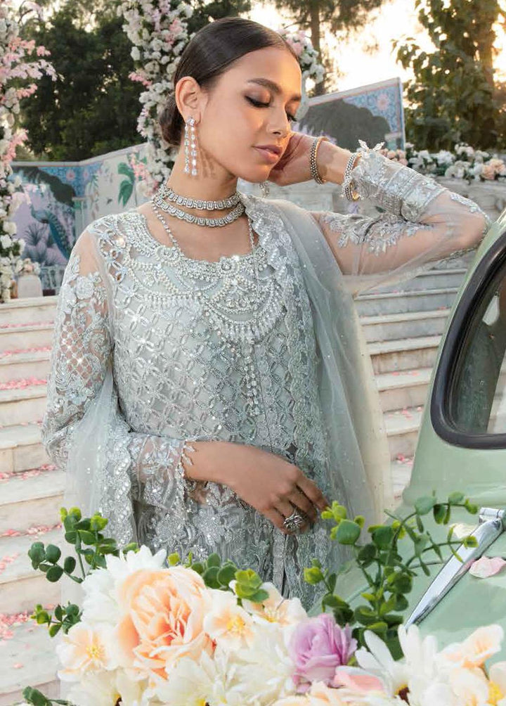 Mehram By Serene Embroidered Net Suits Unstitched 3 Piece SP23M SB-15 Fanna - Premium Collection