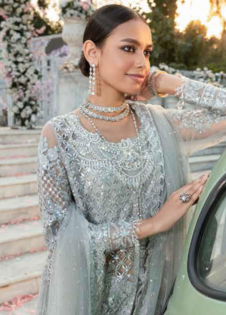 Mehram By Serene Embroidered Net Suits Unstitched 3 Piece SP23M SB-15 Fanna - Premium Collection