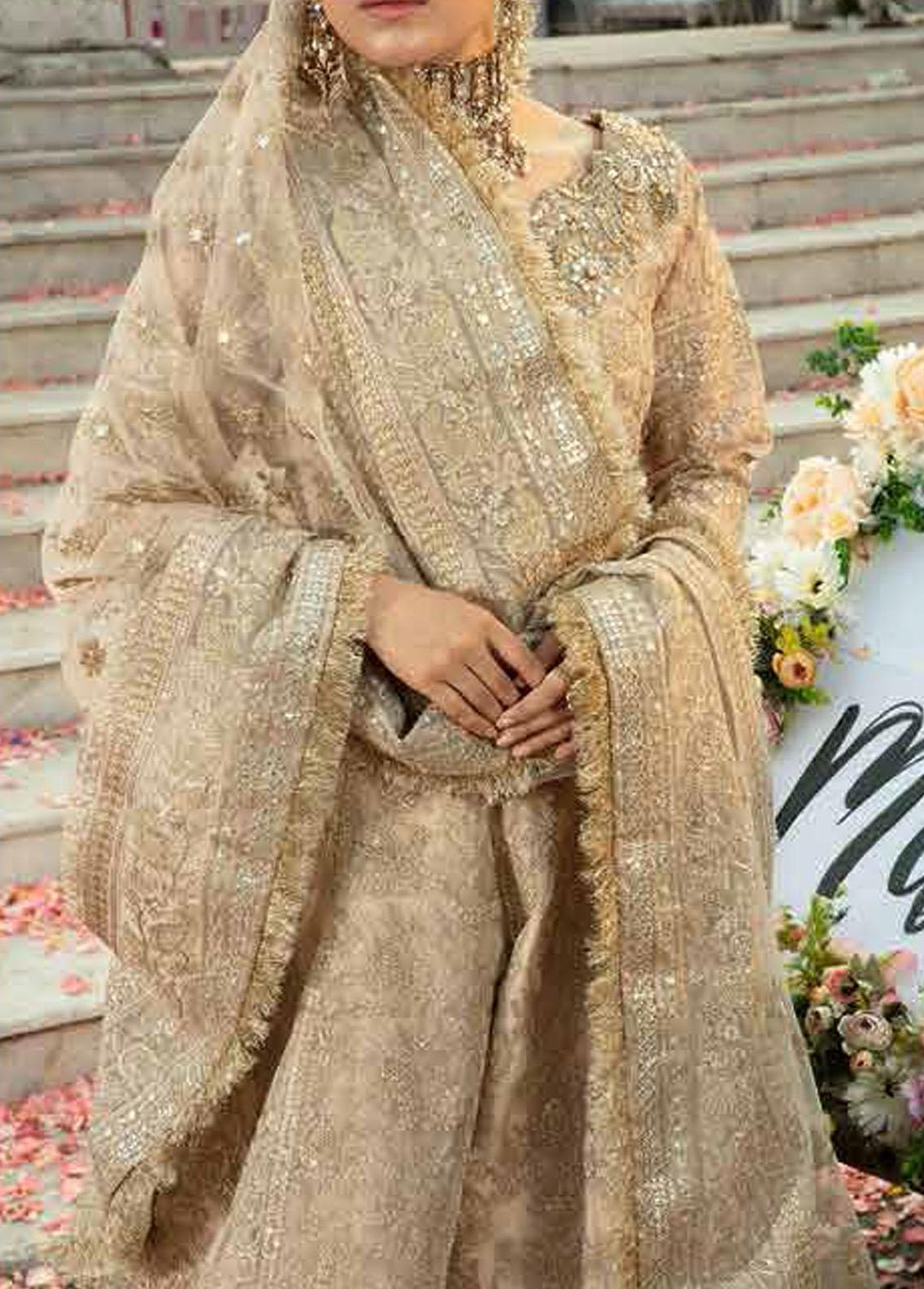 Mehram By Serene Embroidered Organza Suits Unstitched 3 Piece SP23M SB-16 Tarab - Premium Collection