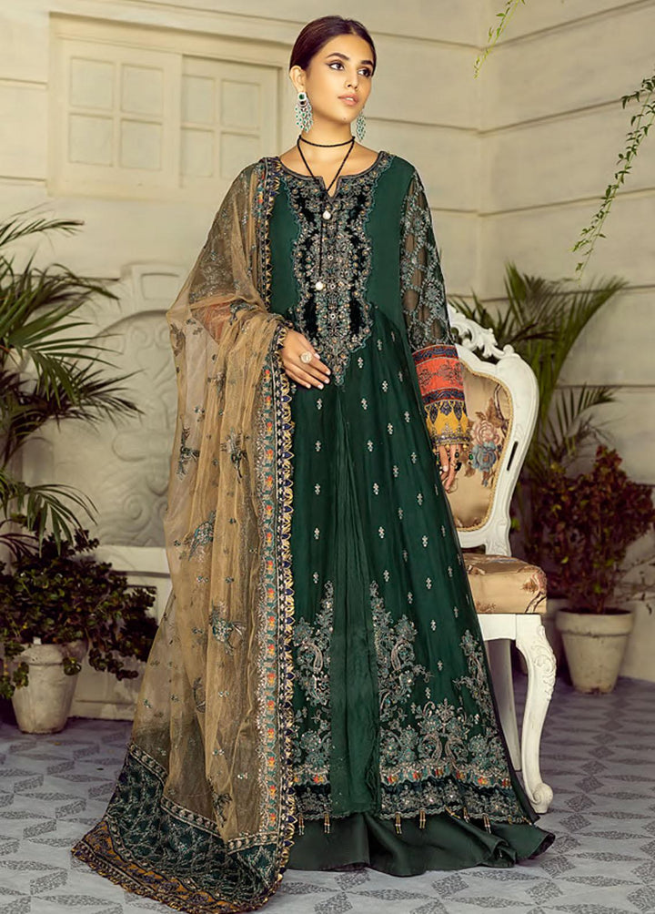 Mehrbano by Al Zohaib Embroidered Chiffon Suits Unstitched 3 Piece AZ22MF 01 - Formal Collection