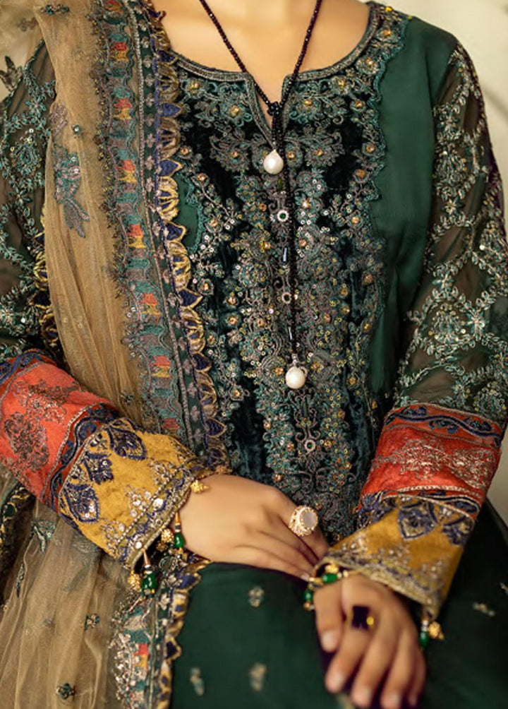 Mehrbano by Al Zohaib Embroidered Chiffon Suits Unstitched 3 Piece AZ22MF 01 - Formal Collection