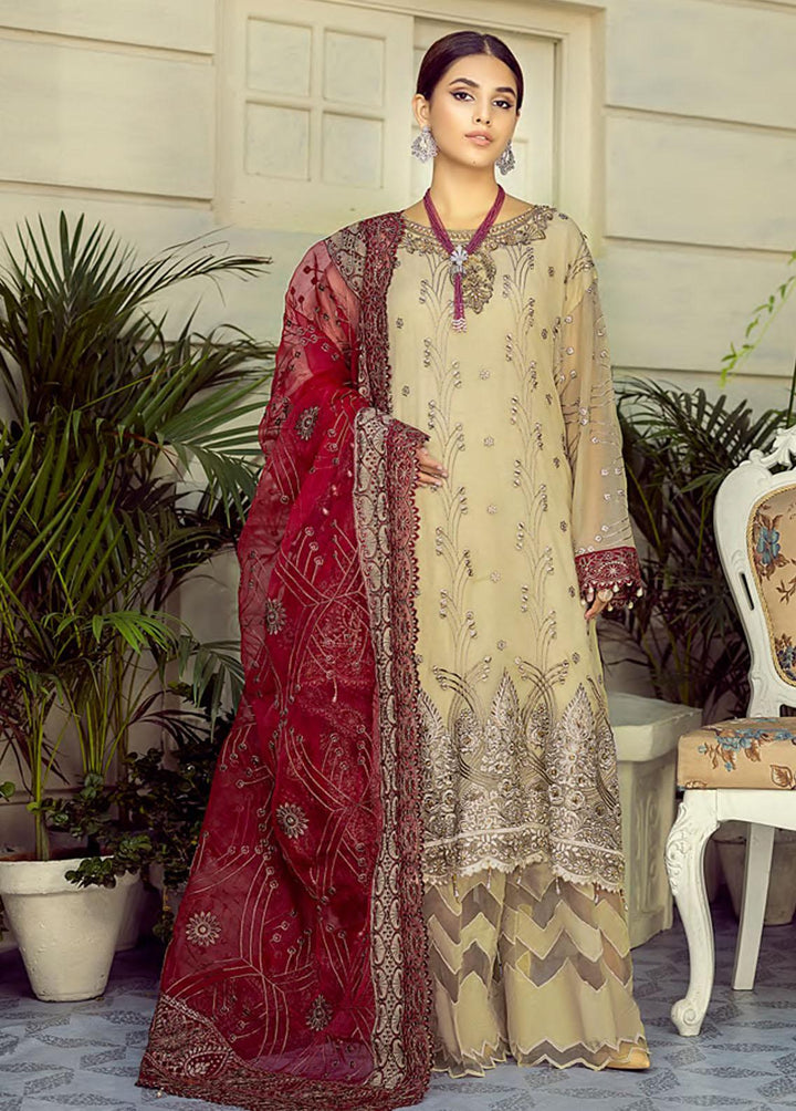Mehrbano by Al Zohaib Embroidered Chiffon Suits Unstitched 3 Piece AZ22MF 02 - Formal Collection