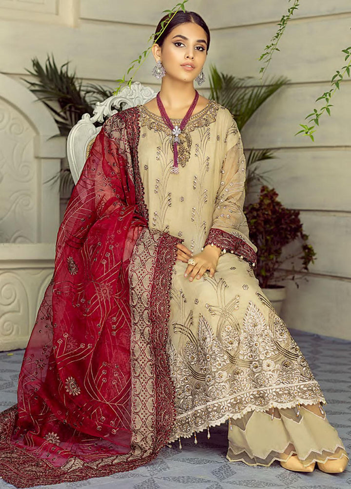 Mehrbano by Al Zohaib Embroidered Chiffon Suits Unstitched 3 Piece AZ22MF 02 - Formal Collection