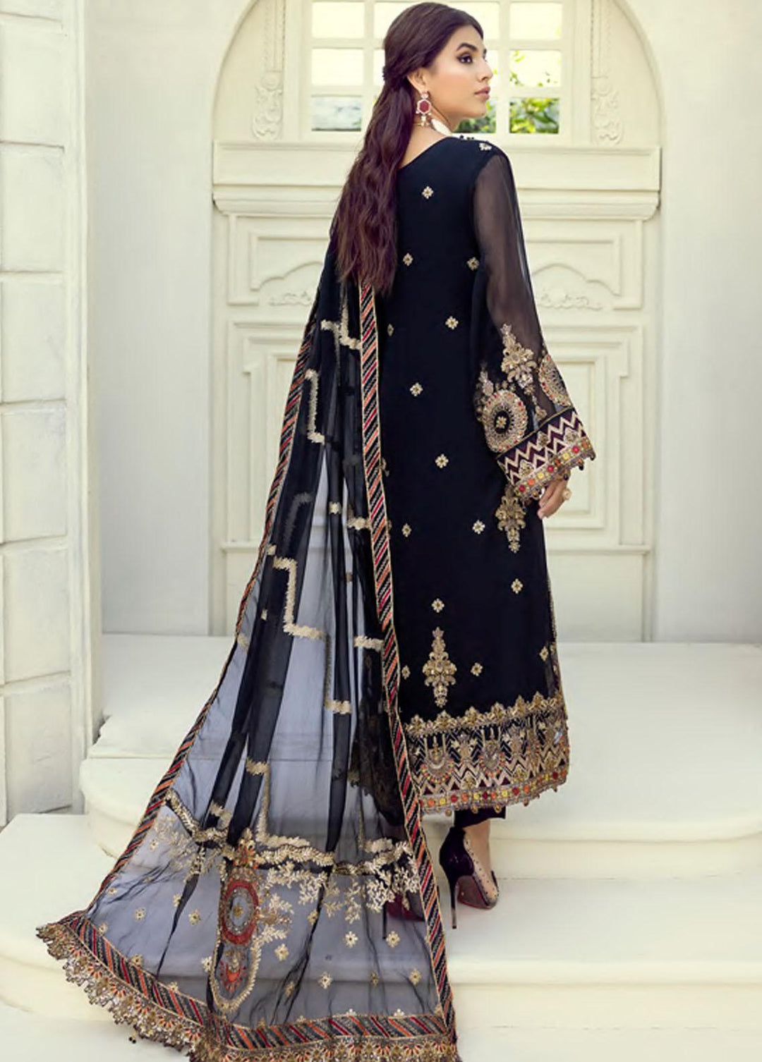 Mehrbano by Al Zohaib Embroidered Chiffon Suits Unstitched 3 Piece AZ22MF 03 - Formal Collection