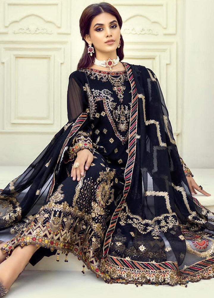 Mehrbano by Al Zohaib Embroidered Chiffon Suits Unstitched 3 Piece AZ22MF 03 - Formal Collection