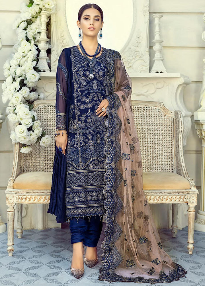Mehrbano by Al Zohaib Embroidered Chiffon Suits Unstitched 3 Piece AZ22MF 04 - Formal Collection