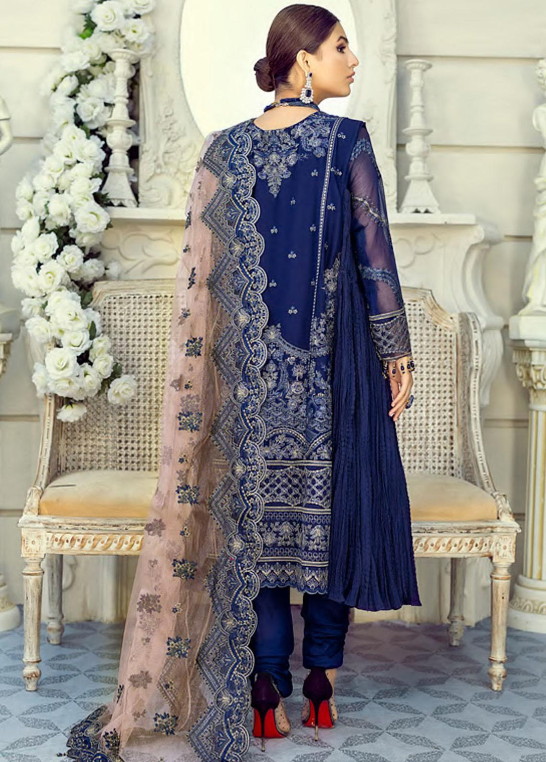 Mehrbano by Al Zohaib Embroidered Chiffon Suits Unstitched 3 Piece AZ22MF 04 - Formal Collection