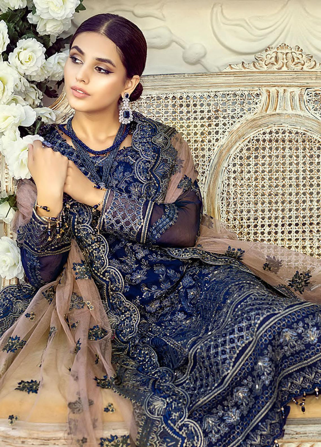 Mehrbano by Al Zohaib Embroidered Chiffon Suits Unstitched 3 Piece AZ22MF 04 - Formal Collection