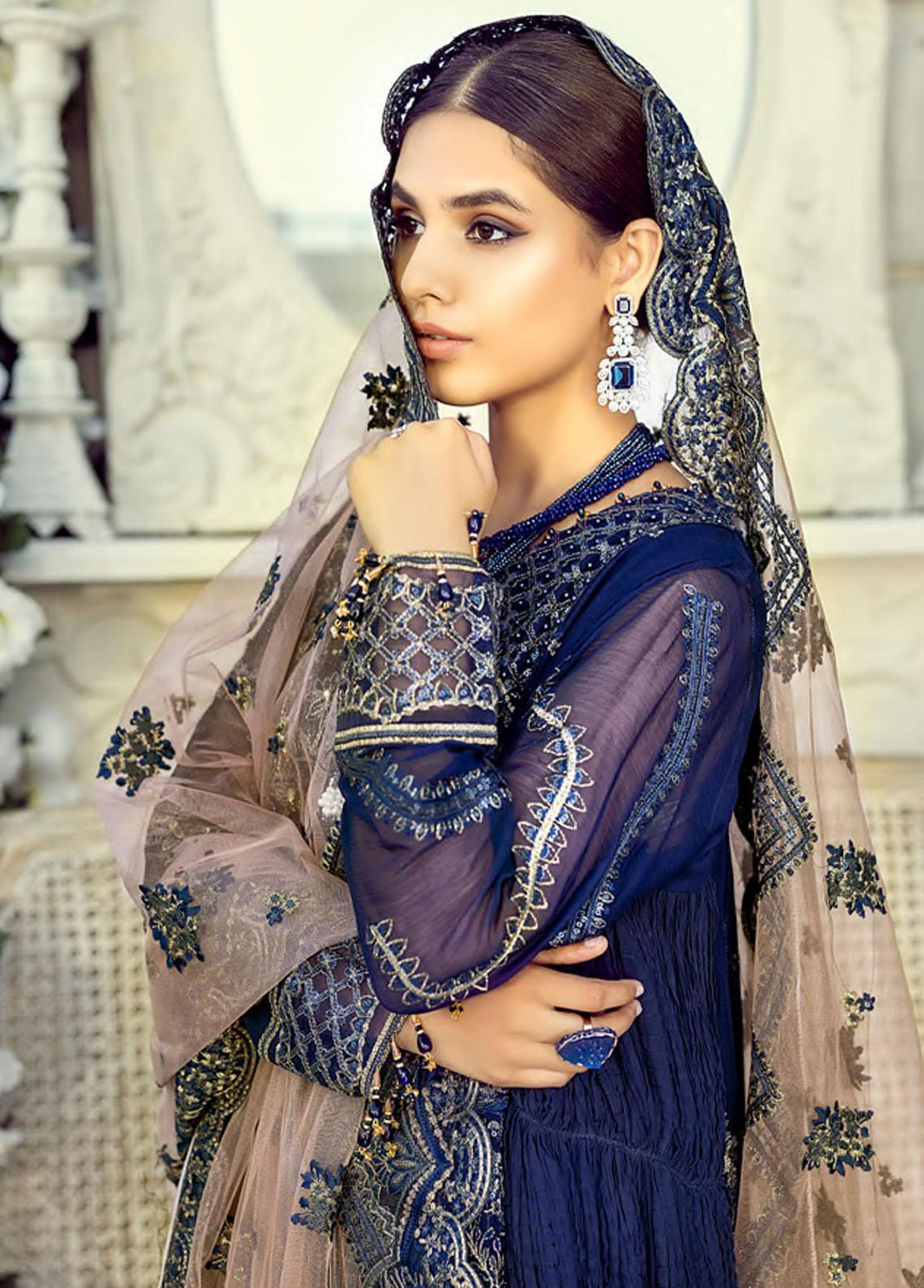 Mehrbano by Al Zohaib Embroidered Chiffon Suits Unstitched 3 Piece AZ22MF 04 - Formal Collection