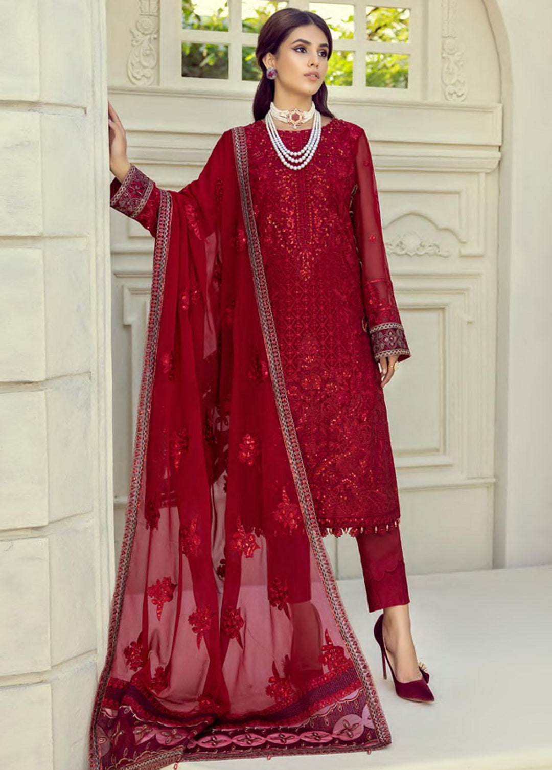 Mehrbano by Al Zohaib Embroidered Chiffon Suits Unstitched 3 Piece AZ22MF 05 - Formal Collection
