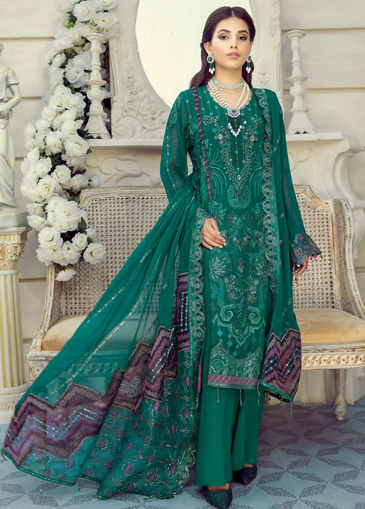 Mehrbano by Al Zohaib Embroidered Chiffon Suits Unstitched 3 Piece AZ22MF 06 - Formal Collection