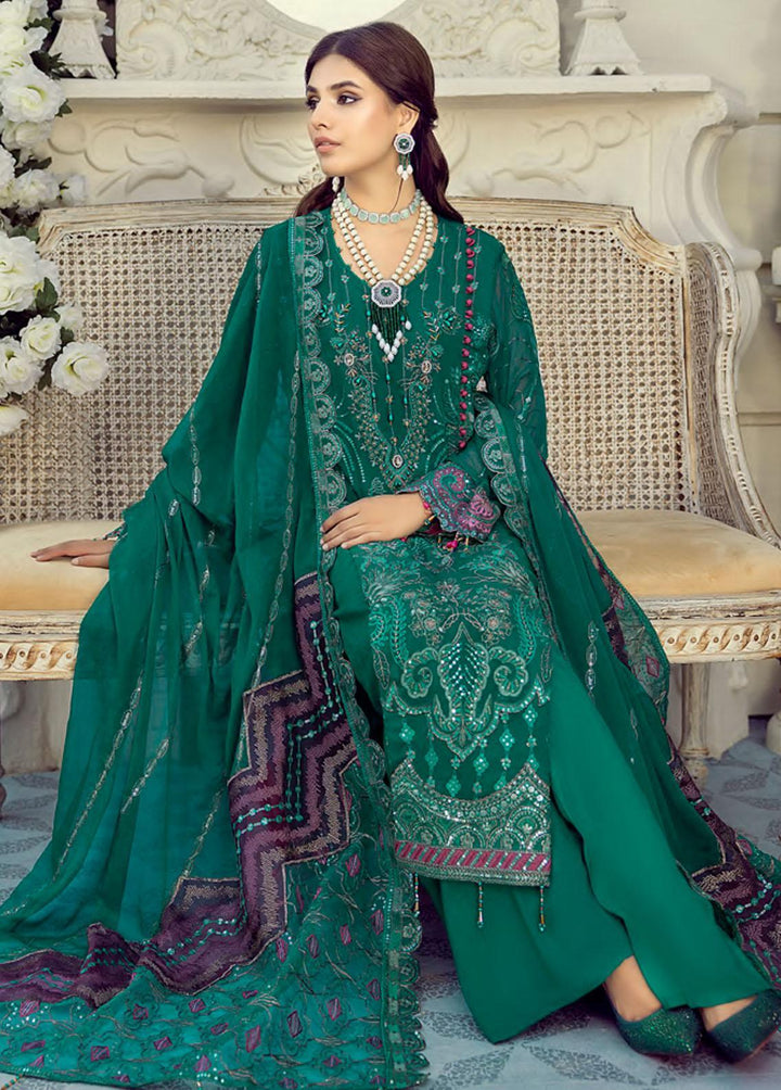 Mehrbano by Al Zohaib Embroidered Chiffon Suits Unstitched 3 Piece AZ22MF 06 - Formal Collection