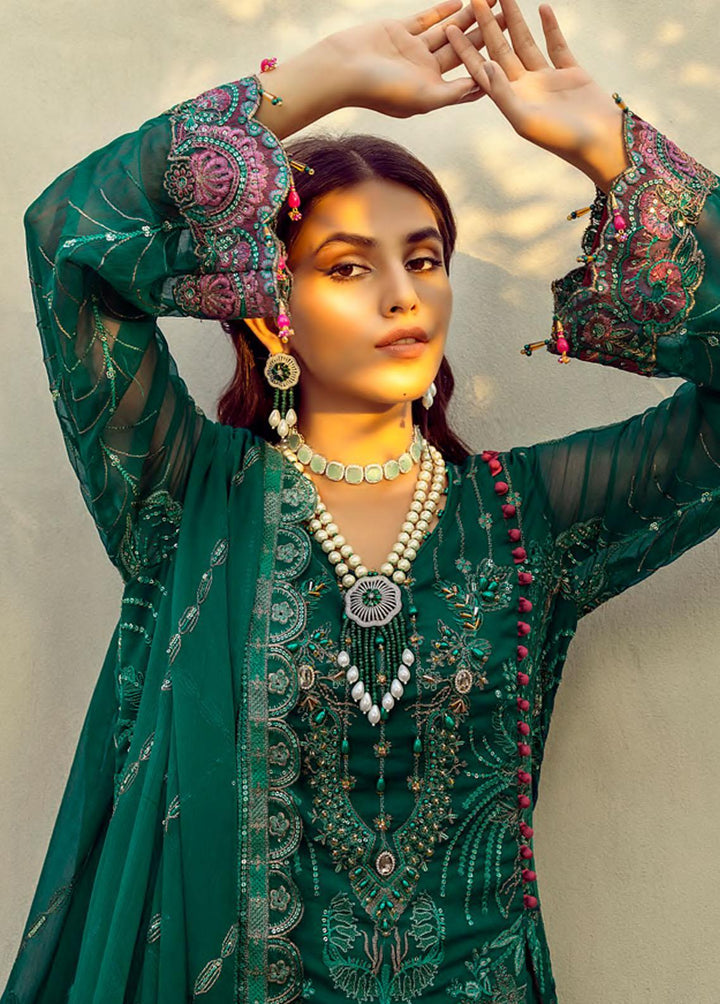 Mehrbano by Al Zohaib Embroidered Chiffon Suits Unstitched 3 Piece AZ22MF 06 - Formal Collection