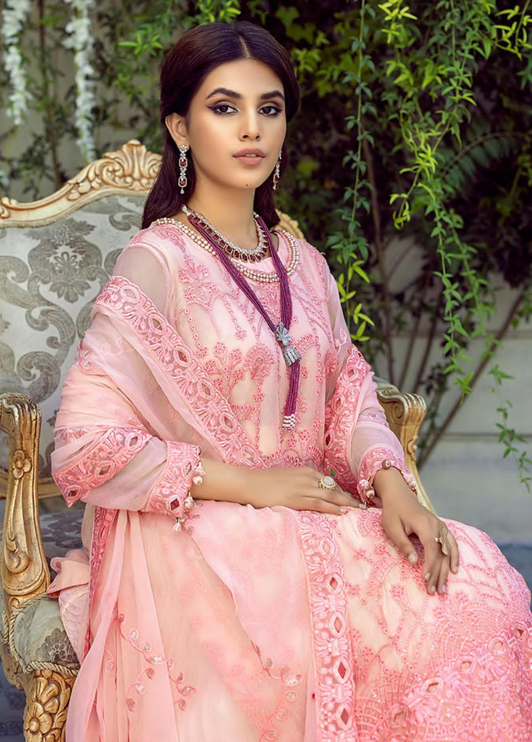 Mehrbano by Al Zohaib Embroidered Chiffon Suits Unstitched 3 Piece AZ22MF 08 - Formal Collection