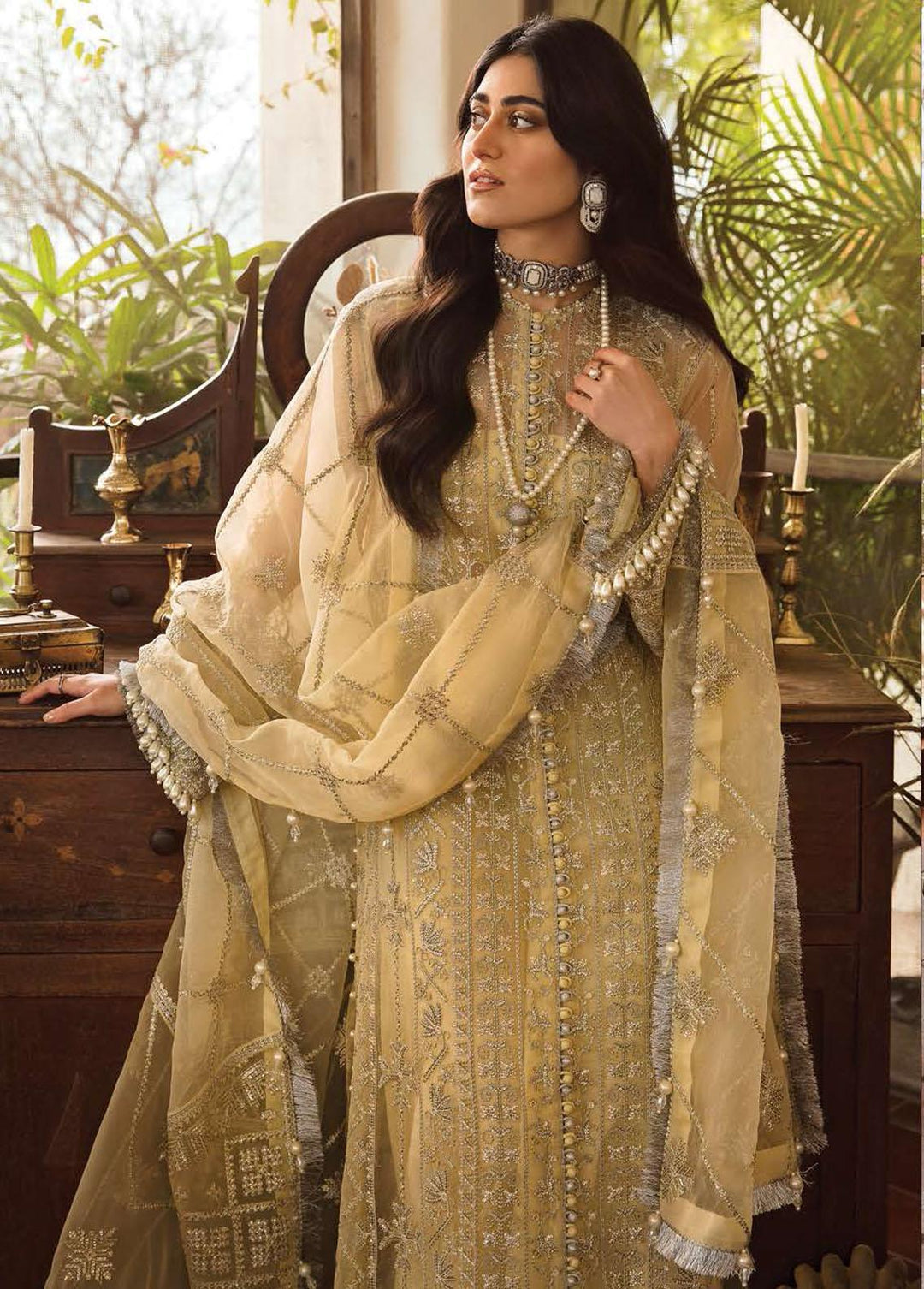 Mehrbano By Ayzel Embroidered Chiffon Suits Unstitched 3 Piece AAF23M AZ-V3-01 Lyra - Luxury Collection
