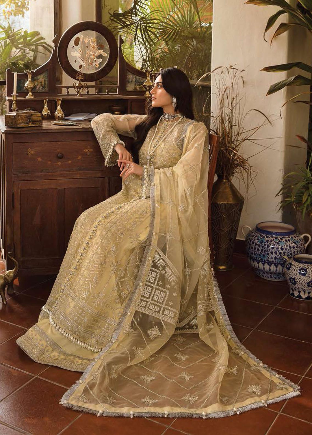 Mehrbano By Ayzel Embroidered Chiffon Suits Unstitched 3 Piece AAF23M AZ-V3-01 Lyra - Luxury Collection